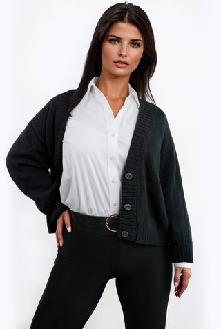 3-button Cardigan knitted with the No 005 Knitting Pattern by Grivette Design